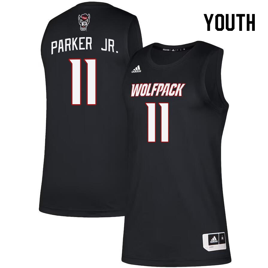 Youth #11 Dennis Parker Jr. NC State Wolfpack College Basketball Jerseys Stitched Sale-Black